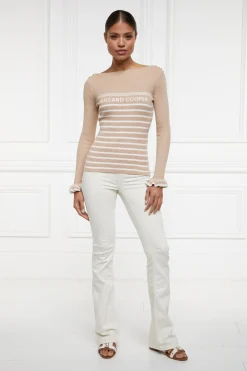 Holland Cooper Knitwear|Shop By Product-Bretton Boat Neck Knit Light Camel