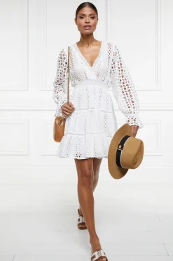 Holland Cooper Dresses|Seasonal Inspiration-Broderie Lace V-Neck Dress
