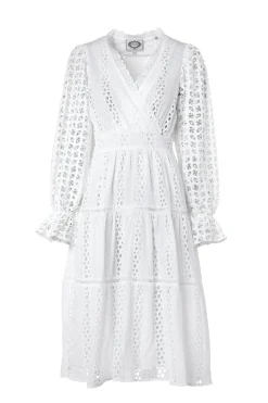 Holland Cooper Dresses|Seasonal Inspiration-Broderie Lace V-Neck Dress