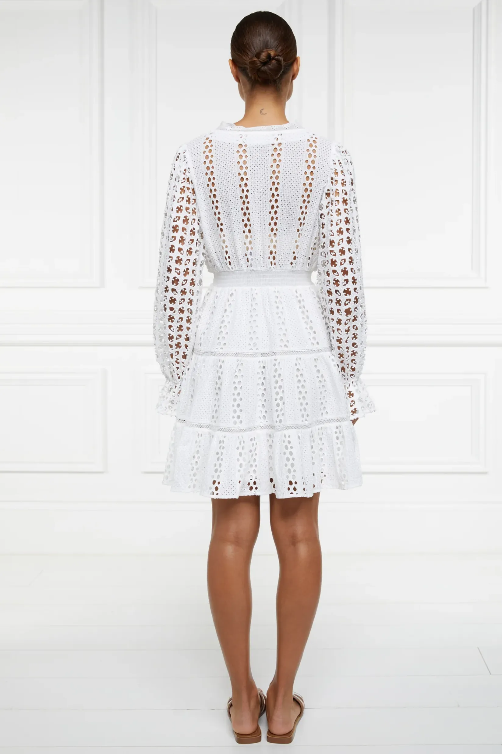 Holland Cooper Dresses|Seasonal Inspiration-Broderie Lace V-Neck Dress