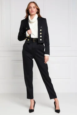 Holland Cooper Blazers|The Date Night Edit-Brompton Jacket Black Barathea