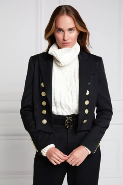 Holland Cooper Blazers|The Date Night Edit-Brompton Jacket Black Barathea
