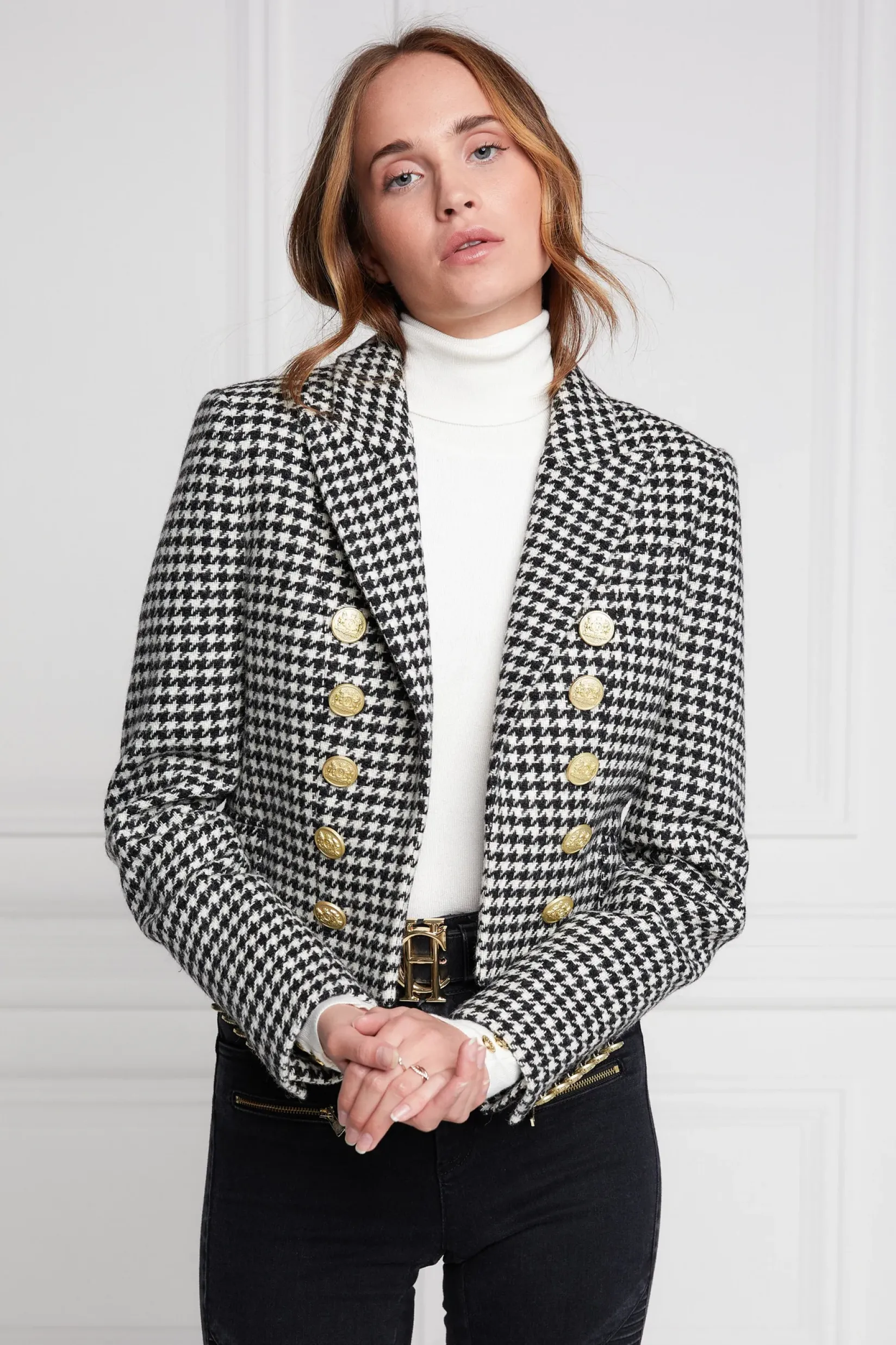 Holland Cooper Blazers|Jackets-Brompton Jacket Houndstooth