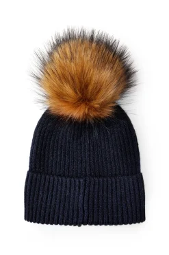 Holland Cooper Headwear|Shop By Product-Burghley Bobble Hat Ink Navy
