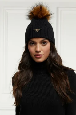 Holland Cooper Headwear|Accessories-Burghley Bobble Hat Black