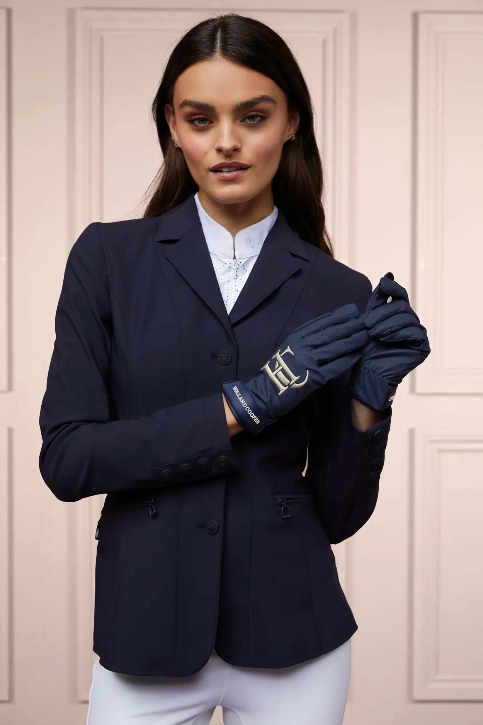Holland Cooper Accessories|Shop By Product-Burghley Riding Gloves Ink Navy