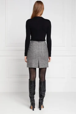 Holland Cooper Knitwear-Buttoned Knit Crew Neck Black