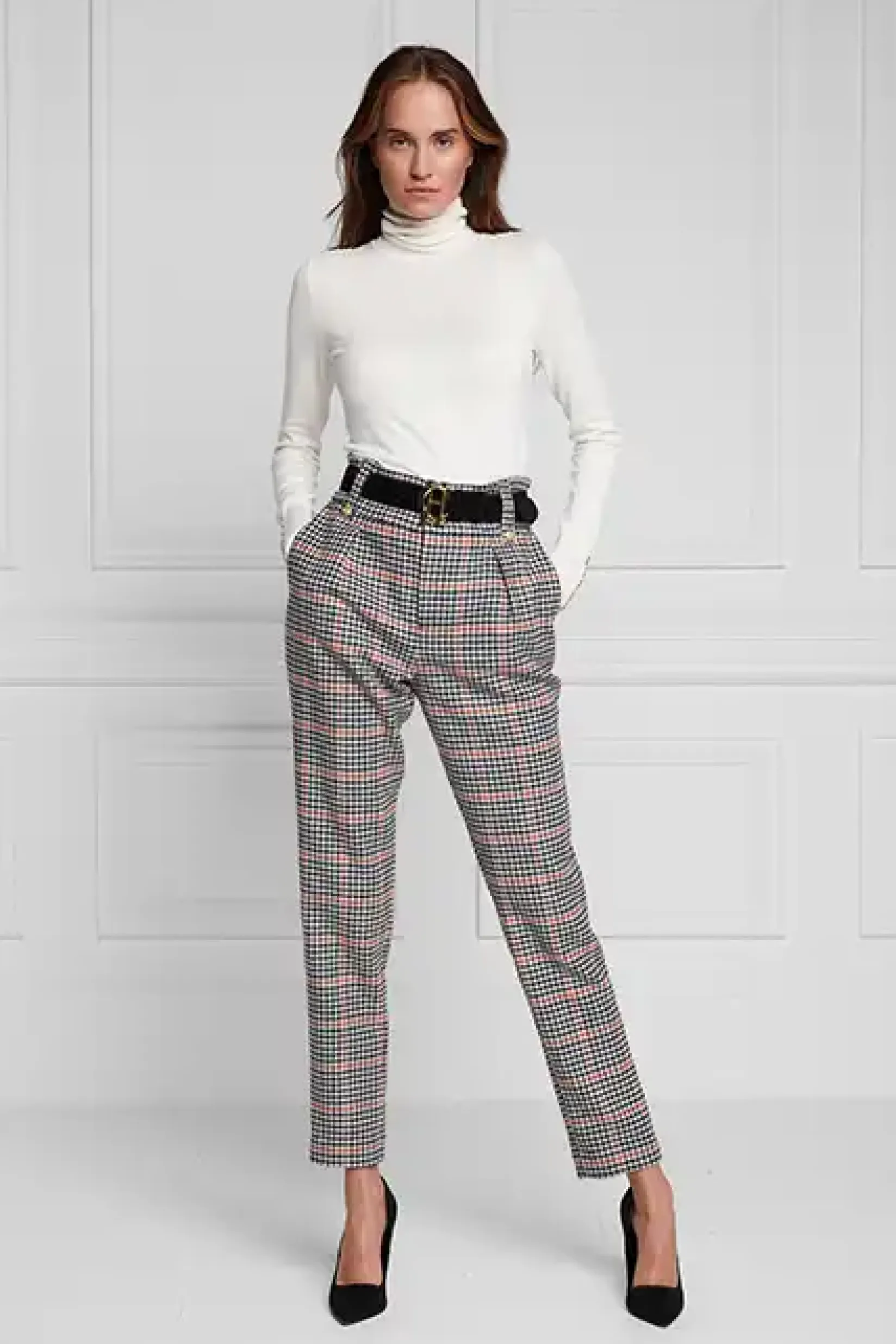 Holland Cooper Knitwear-Buttoned Knit Roll Neck Cream