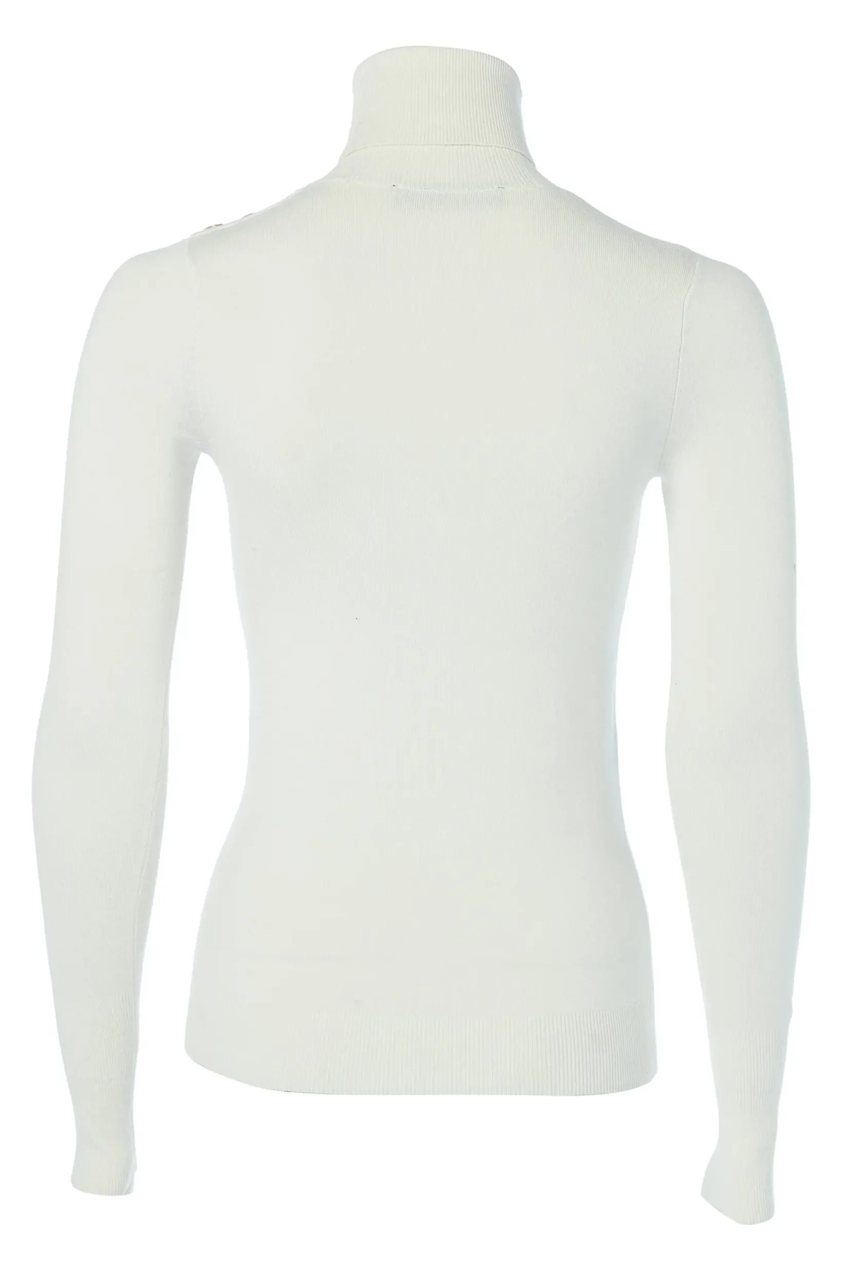 Holland Cooper Knitwear-Buttoned Knit Roll Neck Cream