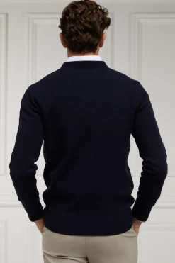 Holland Cooper Gifts For Him|Knitwear-Byron Crew Neck Knit Navy
