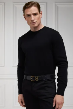 Holland Cooper Knitwear|Shop By Product-Byron Crew Neck Knit Black