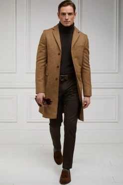 Holland Cooper Gifts For Him|Knitwear-Byron Roll Neck Knit Chocolate