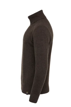 Holland Cooper Gifts For Him|Knitwear-Byron Roll Neck Knit Chocolate