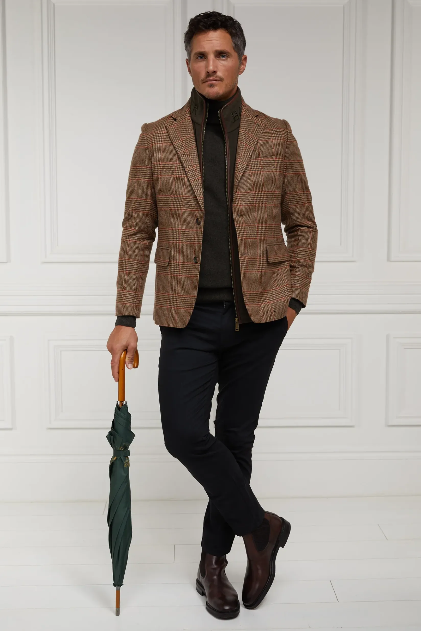 Holland Cooper Gifts For Him|Knitwear-Byron Roll Neck Knit Charcoal