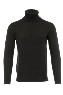 Holland Cooper Gifts For Him|Knitwear-Byron Roll Neck Knit Charcoal