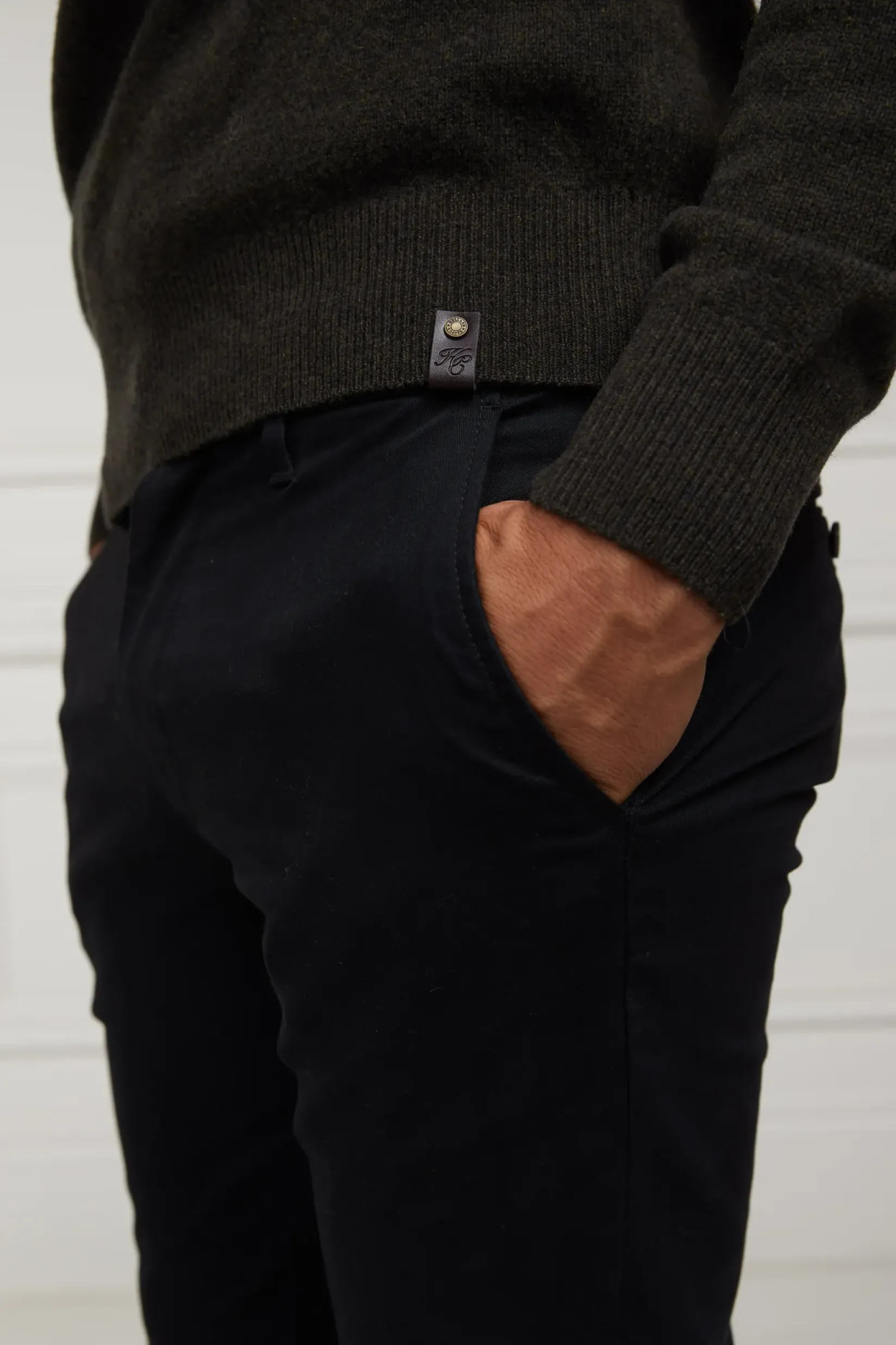 Holland Cooper Gifts For Him|Knitwear-Byron Roll Neck Knit Charcoal