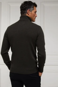 Holland Cooper Gifts For Him|Knitwear-Byron Roll Neck Knit Charcoal