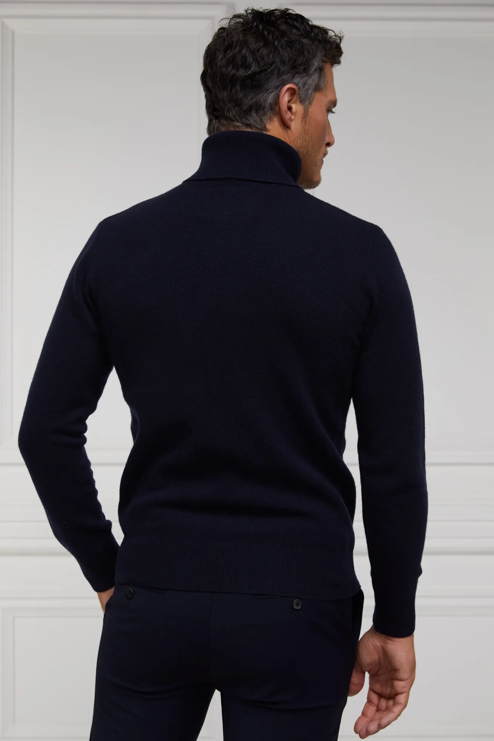 Holland Cooper Shop By Product|Wardrobe Staples-Byron Roll Neck Knit Navy