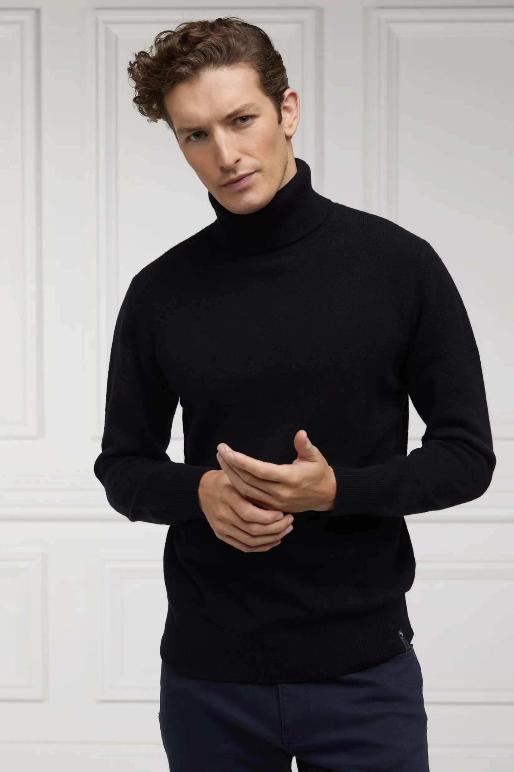 Holland Cooper Knitwear|Shop By Product-Byron Roll Neck Knit Black