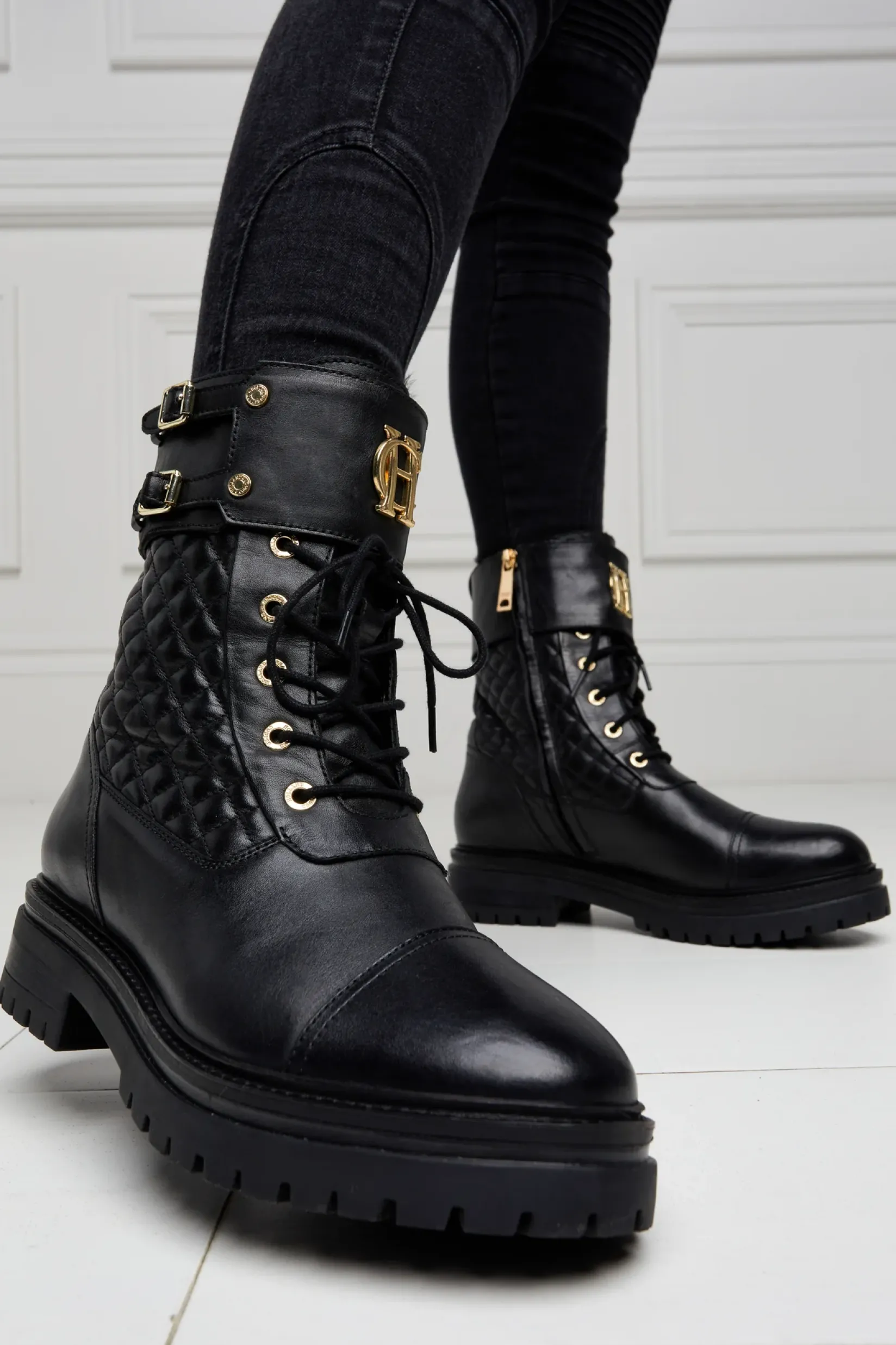 Holland Cooper Gifts For Her|Boots-Camden Biker Boot Black