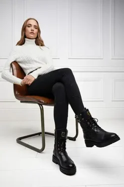 Holland Cooper Gifts For Her|Boots-Camden Biker Boot Black