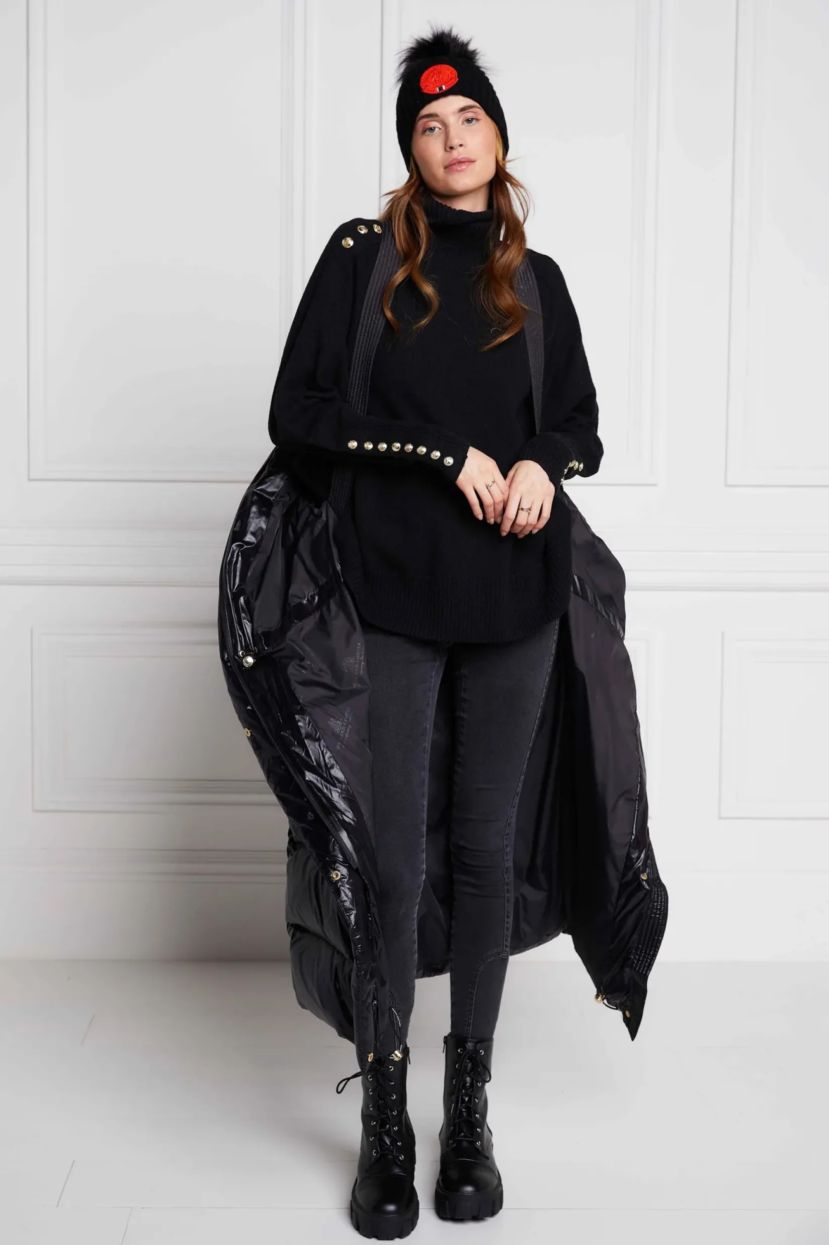 Holland Cooper Coats-Camden Longline Coat Black
