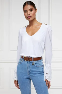 Holland Cooper Shirts & Blouses|Shop By Product-Camilla V-Neck Blouse White