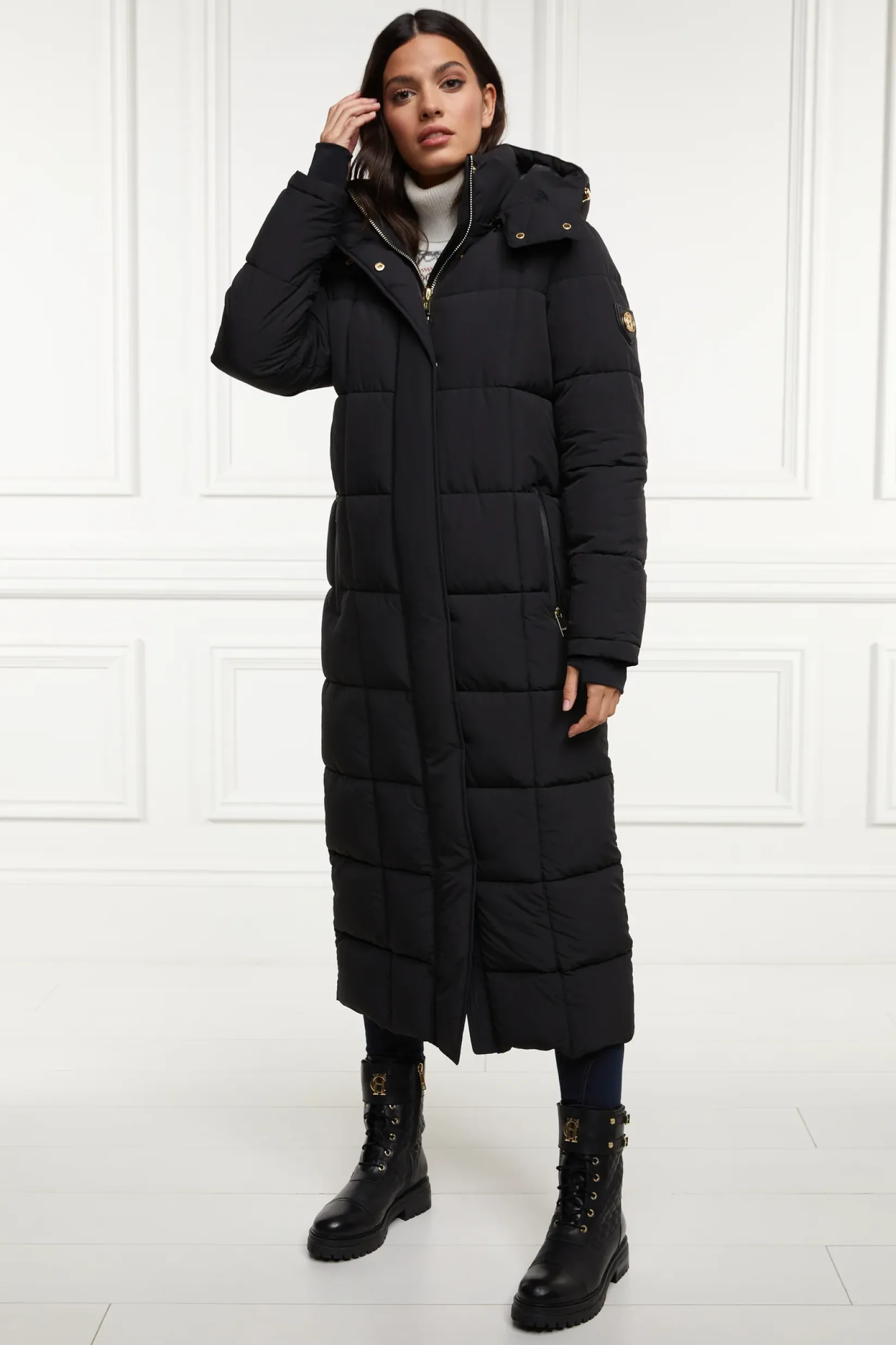 Holland Cooper Gifts For Her|Coats-Carrington Longline Coat Black