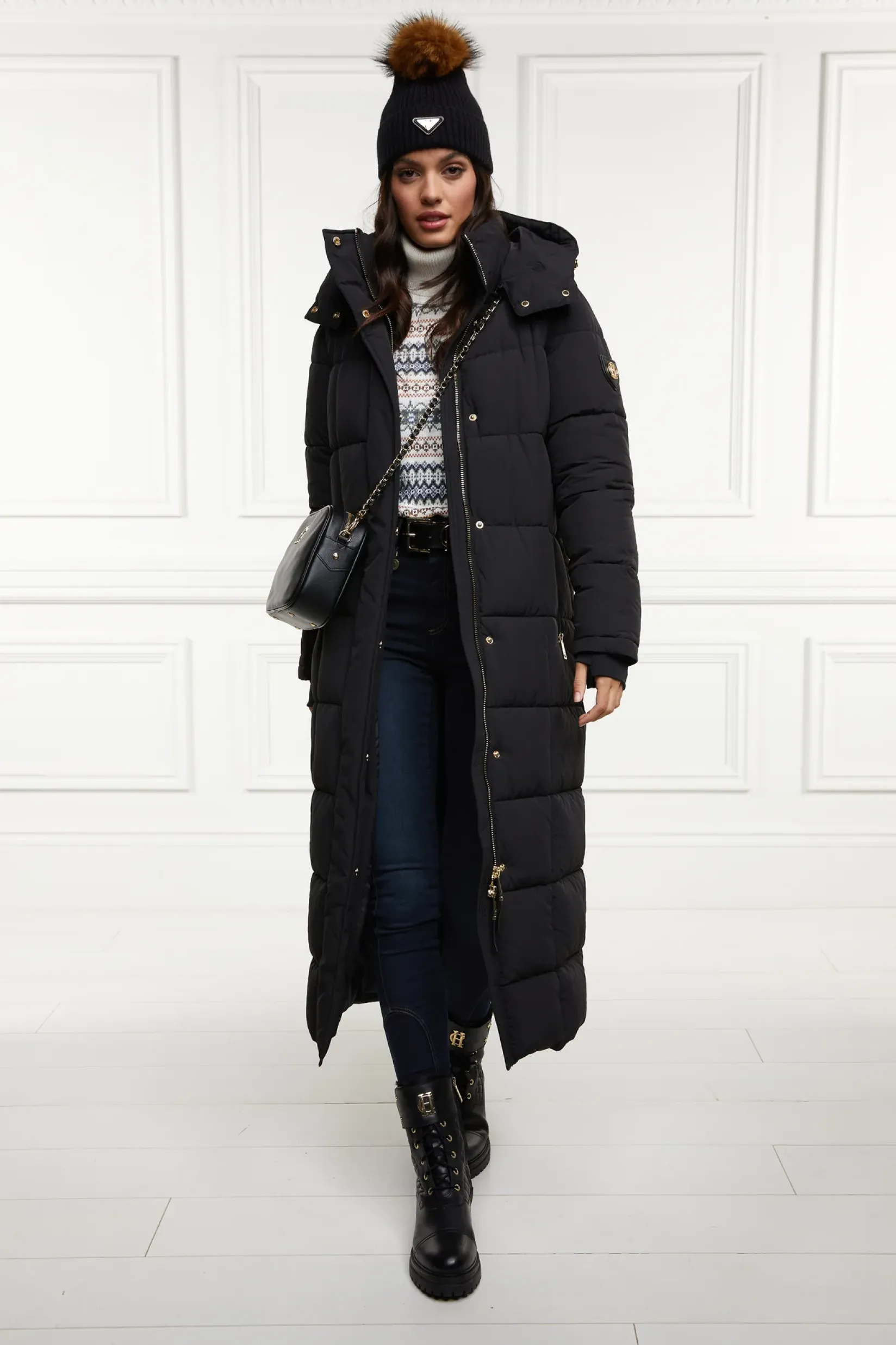 Holland Cooper Gifts For Her|Coats-Carrington Longline Coat Black