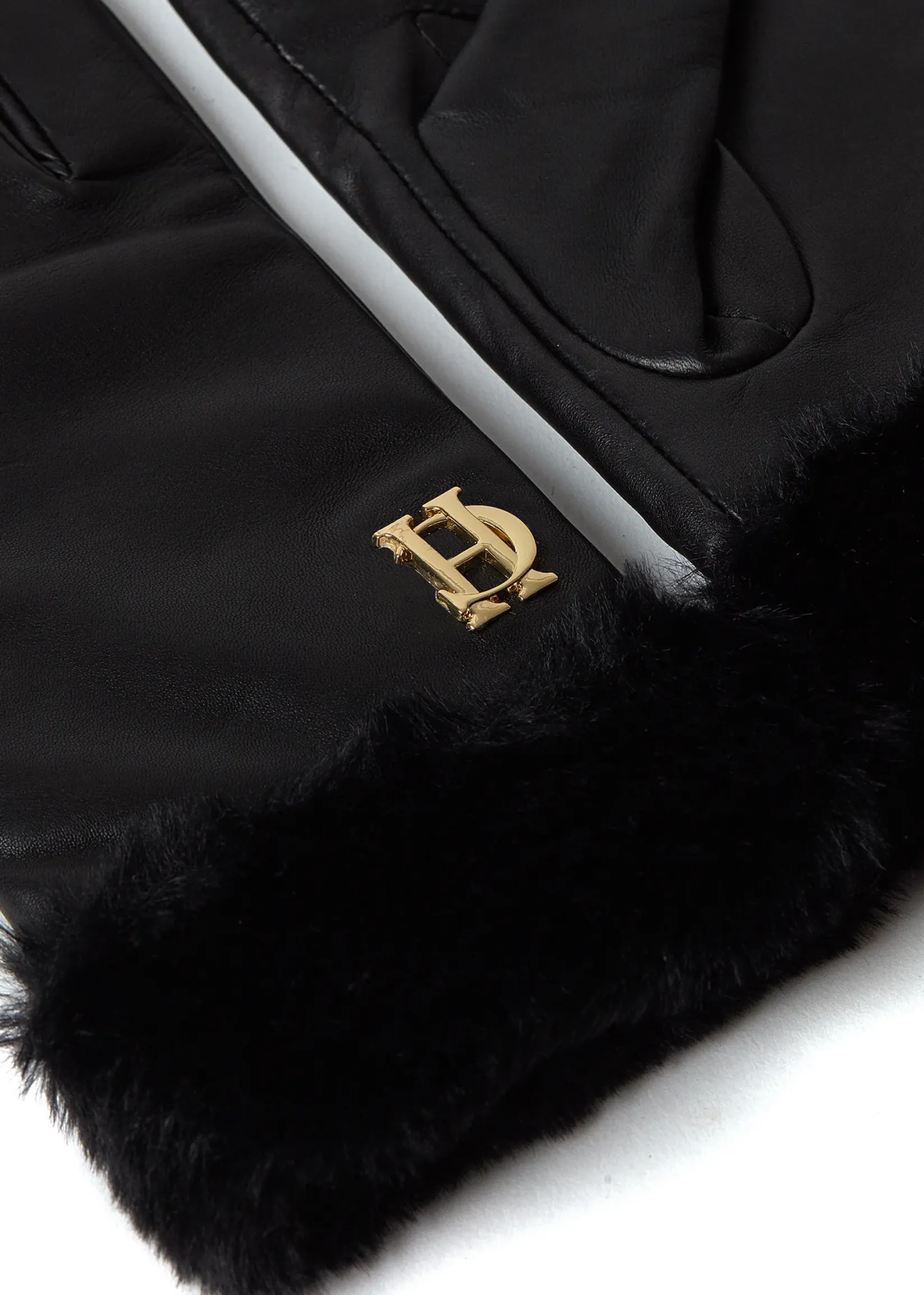 Holland Cooper Accessories|Shop Women-Cashmere Lined Faux Trim Leather Gloves