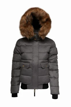 Holland Cooper Coats-Cervinia Puffer Light Grey Tweed