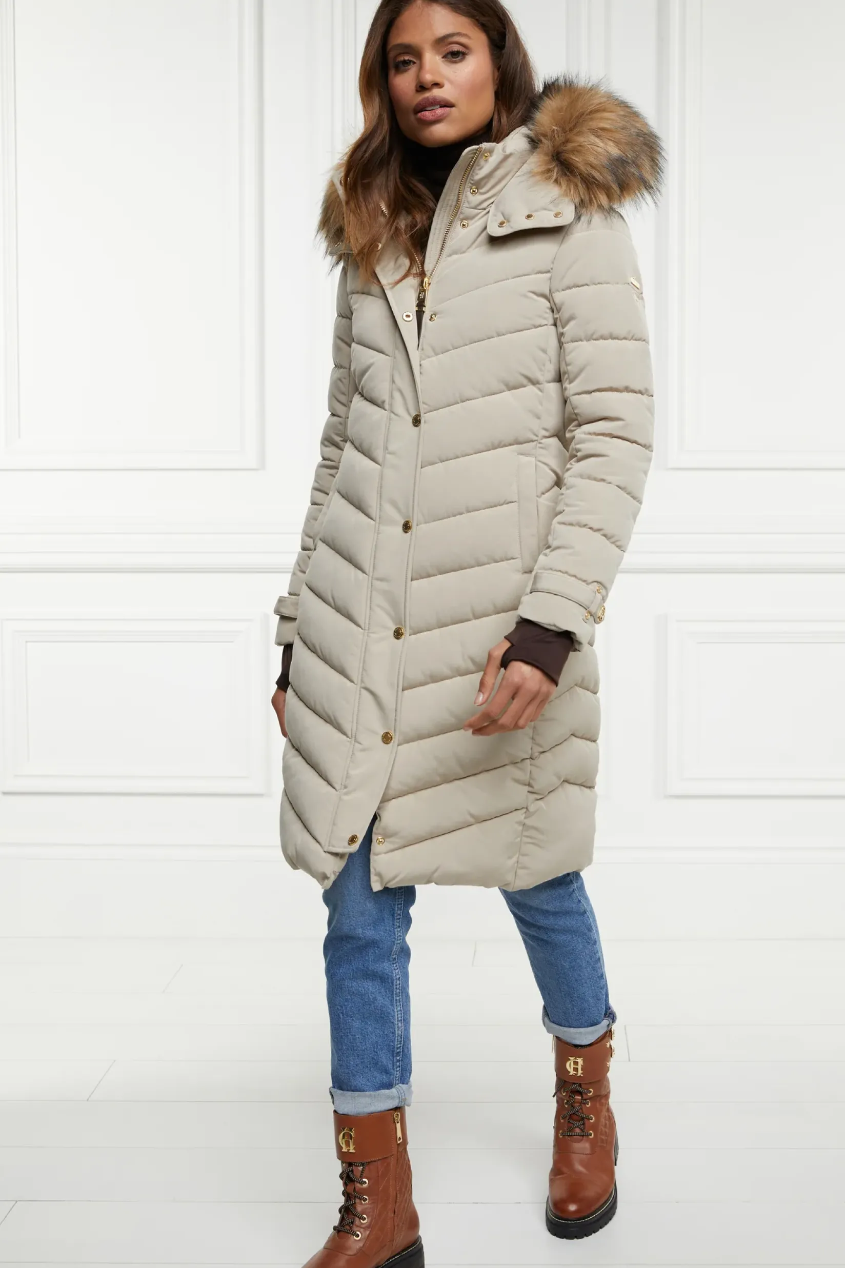 Holland Cooper Coats|The Wet Weather Edit-Chamonix Coat Stone