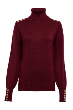 Holland Cooper Gifts For Her|Knitwear-Chamonix Roll Neck Knit Wine