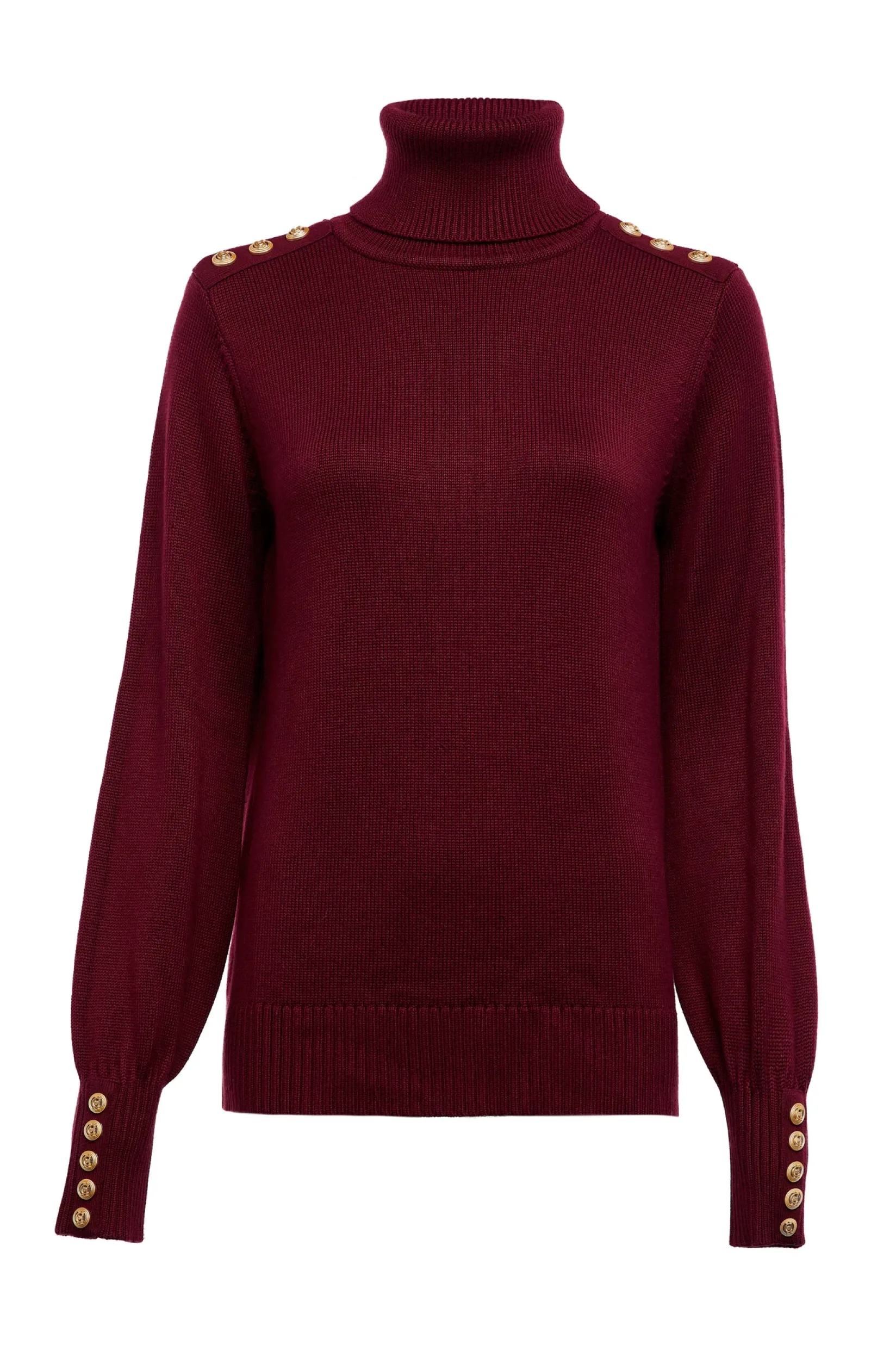 Holland Cooper Gifts For Her|Knitwear-Chamonix Roll Neck Knit Wine