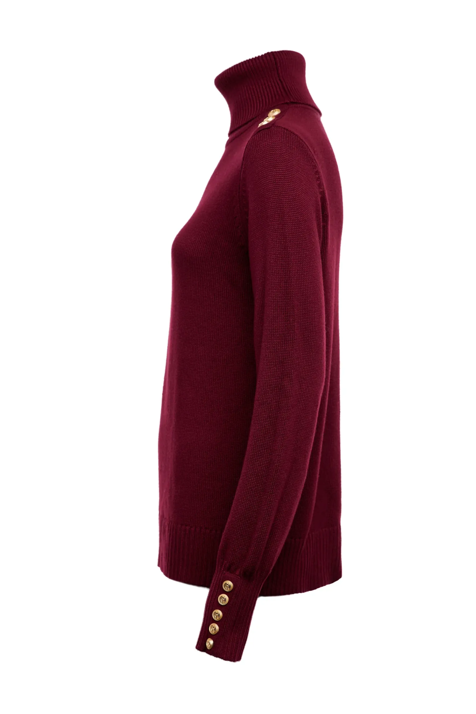 Holland Cooper Gifts For Her|Knitwear-Chamonix Roll Neck Knit Wine