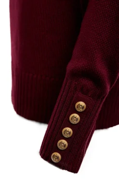 Holland Cooper Gifts For Her|Knitwear-Chamonix Roll Neck Knit Wine