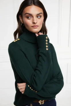 Holland Cooper Après Ski|Knitwear-Chamonix Roll Neck Knit Emerald