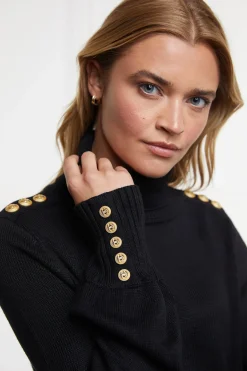 Holland Cooper Knitwear-Chamonix Roll Neck Knit Black
