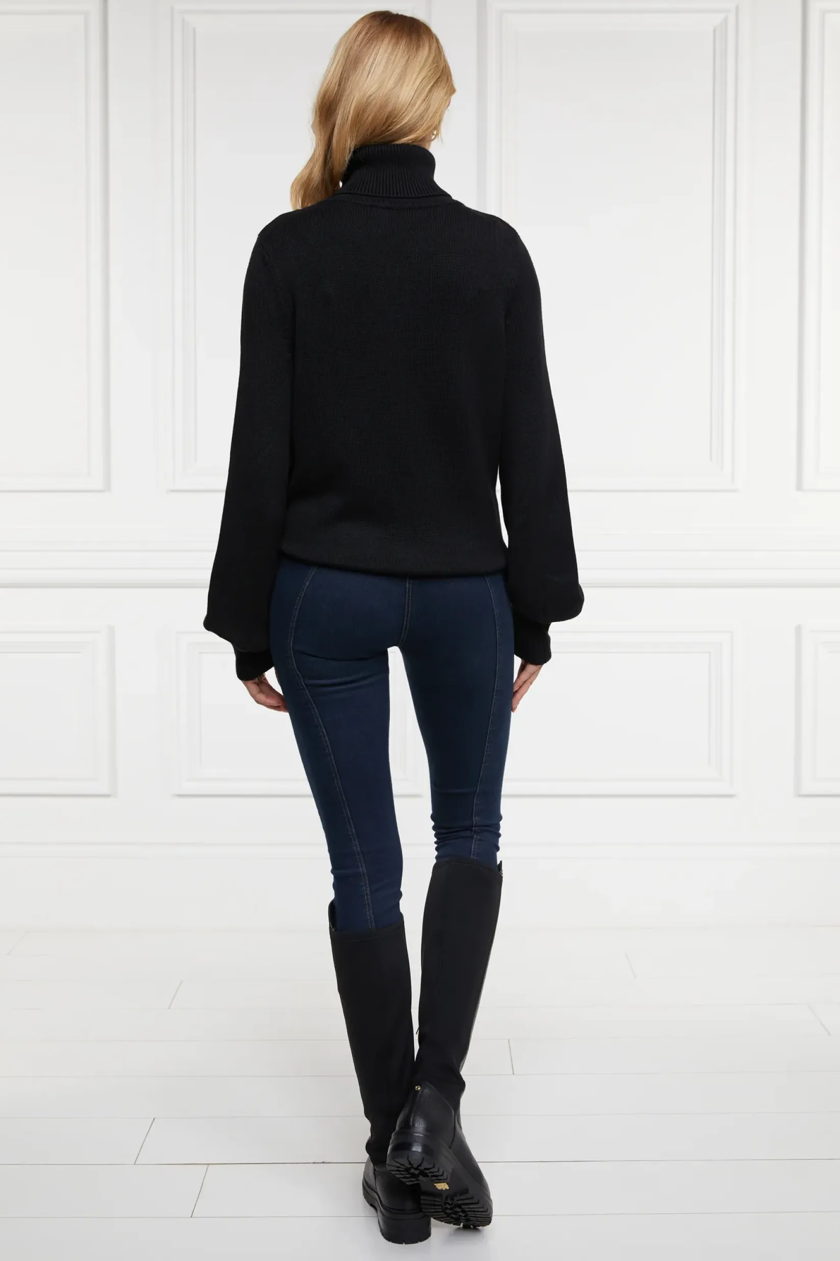 Holland Cooper Knitwear-Chamonix Roll Neck Knit Black