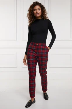 Holland Cooper Trousers-Charlton Trousers Red Tartan