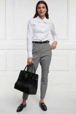 Holland Cooper Trousers|Workwear Wardrobe-Charlton Trousers Houndstooth Gold