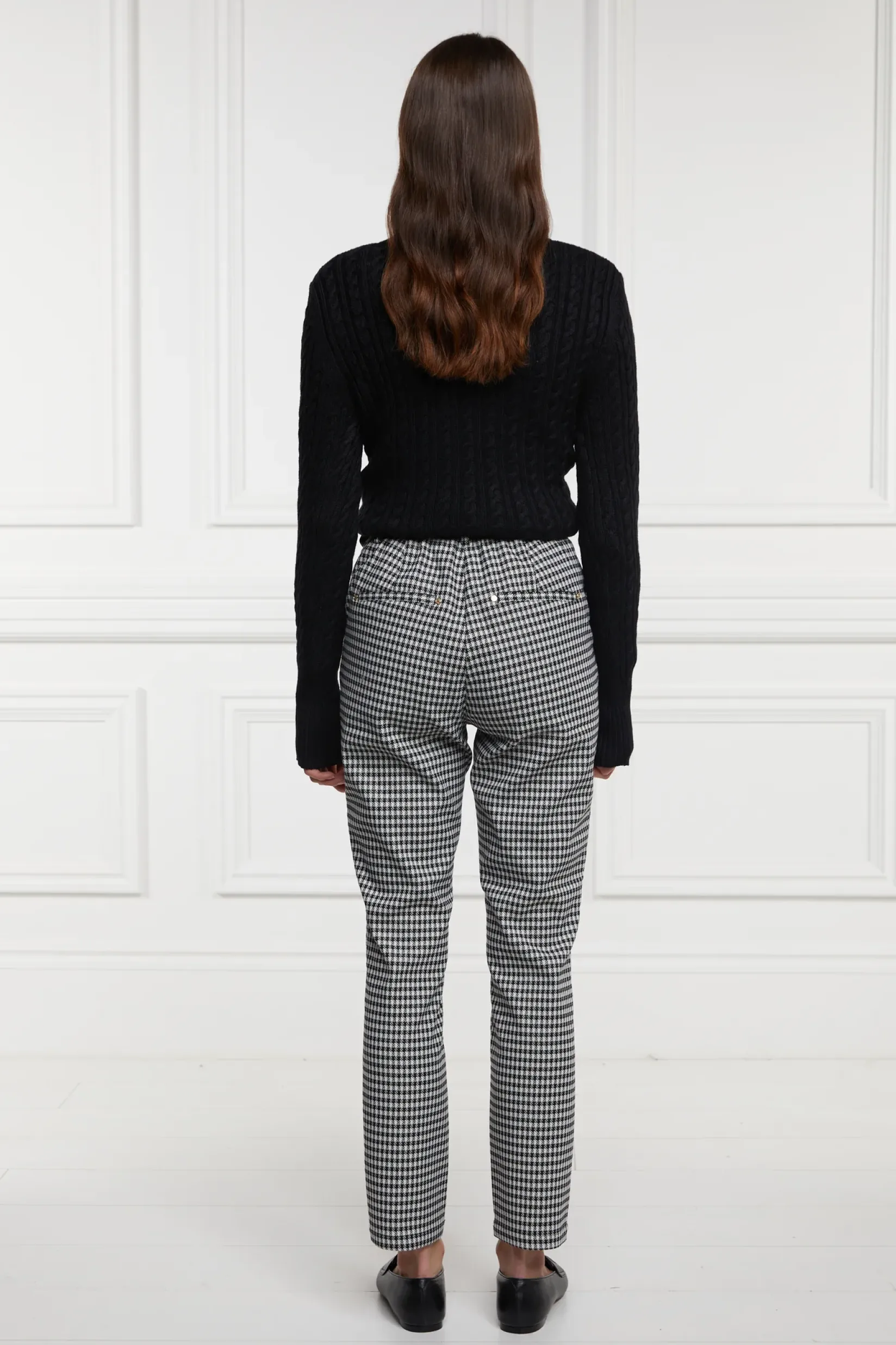 Holland Cooper Trousers|Workwear Wardrobe-Charlton Trousers Houndstooth Gold
