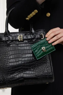 Holland Cooper Gifts For Him|Small Leather Goods-Chelsea Card Holder Emerald Croc