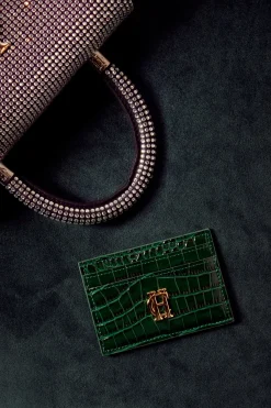 Holland Cooper Gifts For Him|Small Leather Goods-Chelsea Card Holder Emerald Croc
