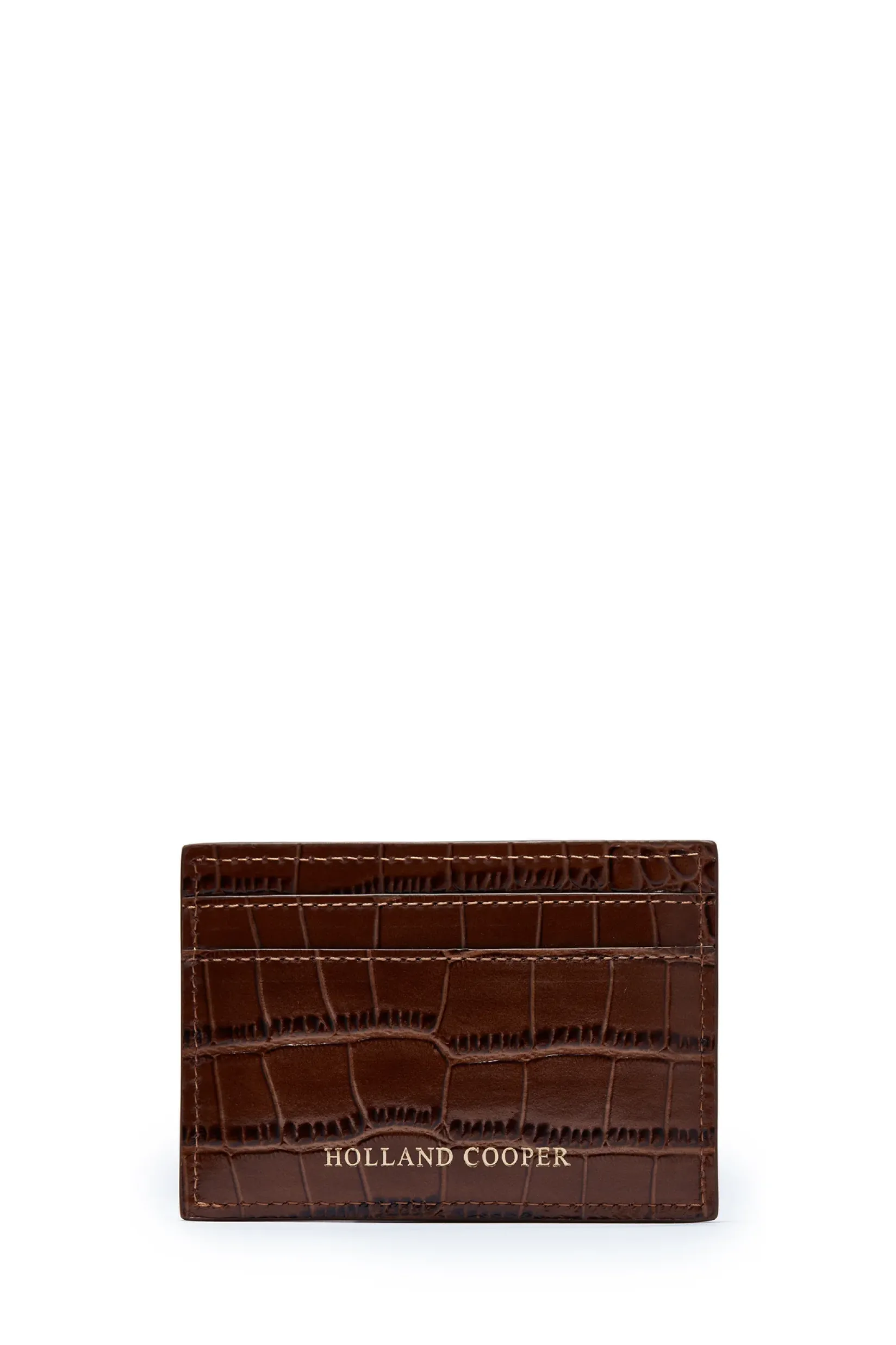 Holland Cooper The Perfect Gesture|Gifts For Him-Chelsea Card Holder Tan Croc