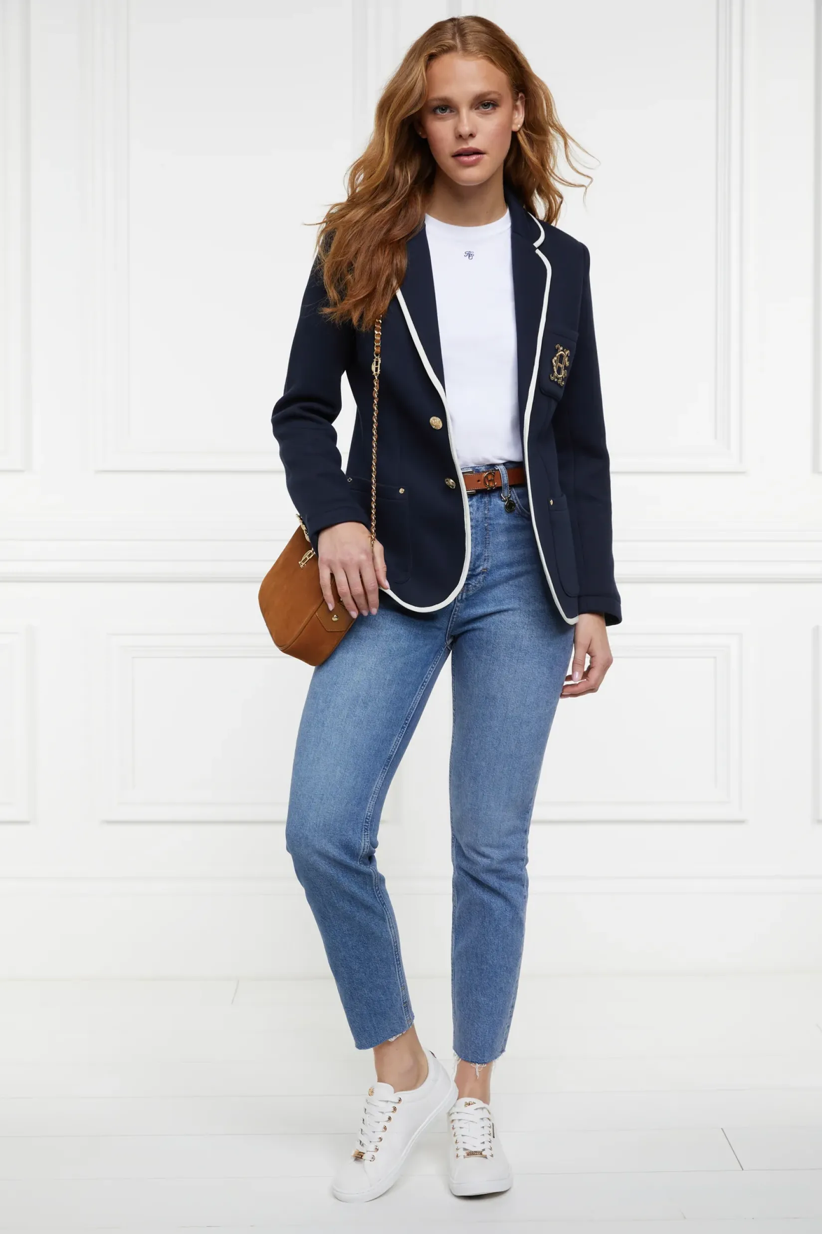 Holland Cooper Trainers|Bestsellers-Chelsea Court Trainer Embroidered White