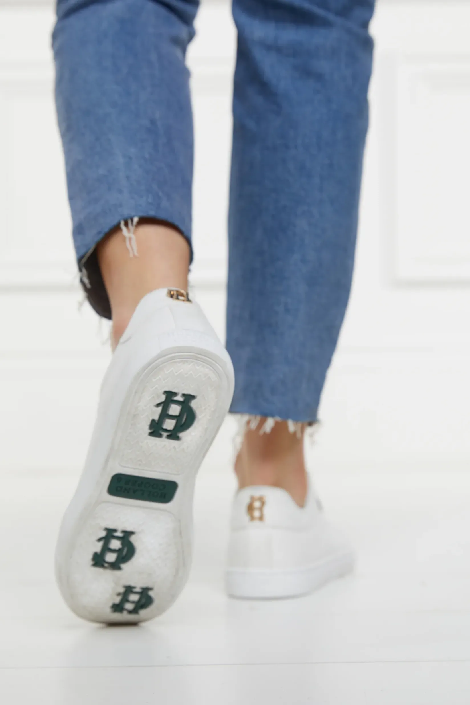 Holland Cooper Trainers|Bestsellers-Chelsea Court Trainer Embroidered White