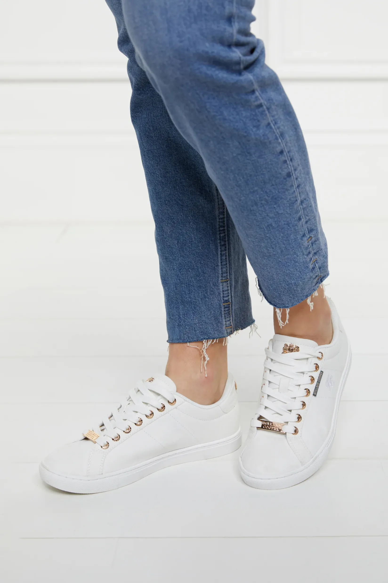 Holland Cooper Trainers|Bestsellers-Chelsea Court Trainer Embroidered White