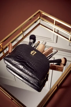 Holland Cooper The Perfect Gesture|Gifts For Her-Chelsea Makeup Bag Black Croc