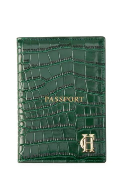 Holland Cooper The Perfect Gesture|Gifts For Him-Chelsea Passport Holder Emerald Croc